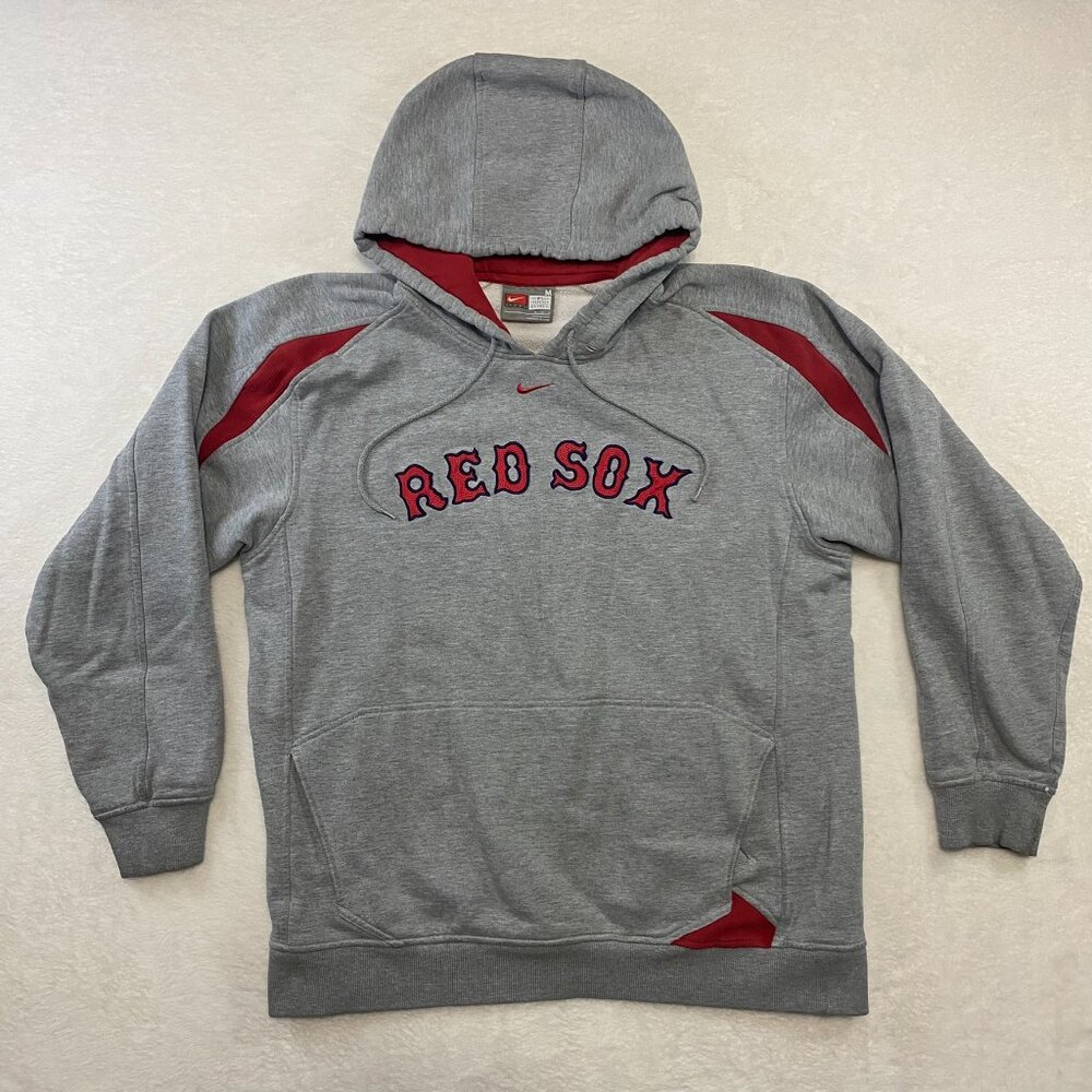 VTG Y2K Team Nike MLB Boston Red Sox Center Swoosh Embroidered Logo Hoodie M